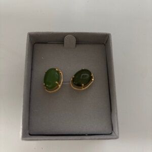 Vintage REAL Jade and Gold earrings!!